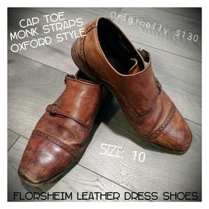 Men's Florsheim Leather Monk Strap Dress Shoes